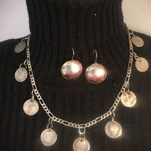 J316 Sterling Necklace with dime dangles